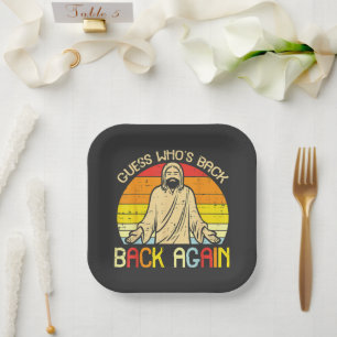 Plato De Papel Pascua Jesús Adivina Quién Vuelve Religioso Cristi