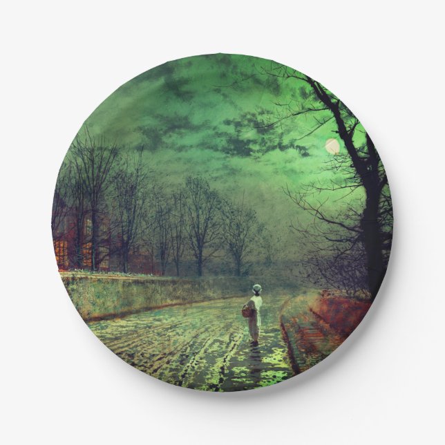 Plato De Papel Paseo en luna (Anverso)