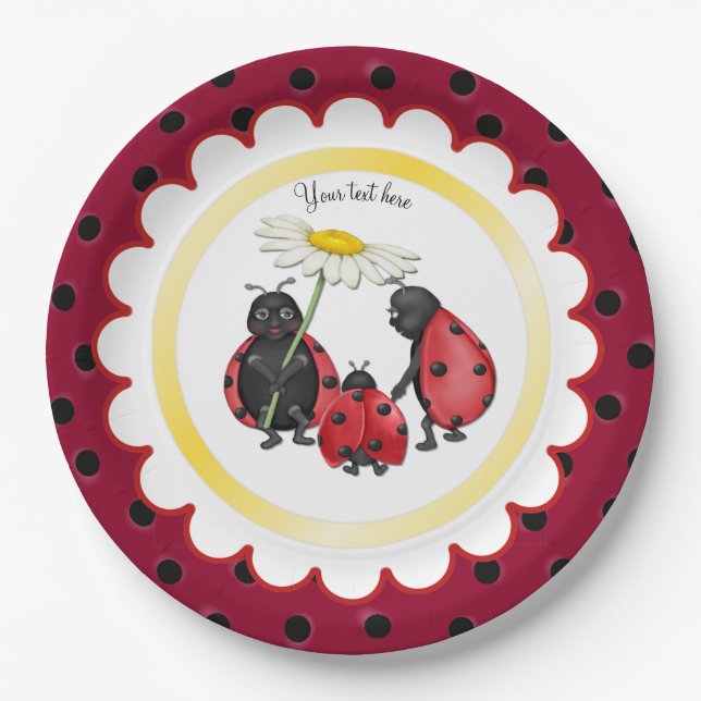 Plato De Papel Paseo por la familia Ladybug (Anverso)