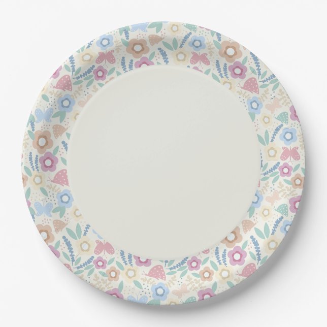 Plato de papel Paseo por los Jardines (Anverso)