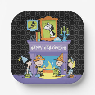Plato De Papel Pasillos Embrujados de Maniotas Halloween