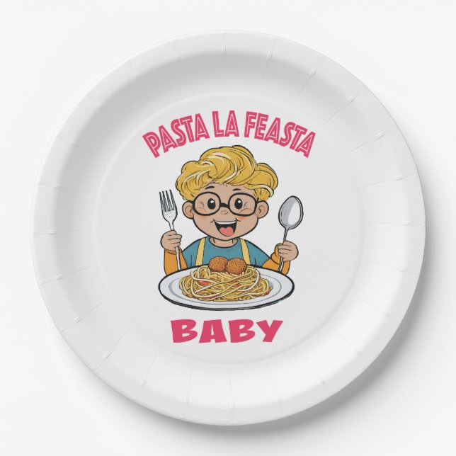 Plato De Papel Pasta La Feasta Baby (Anverso)