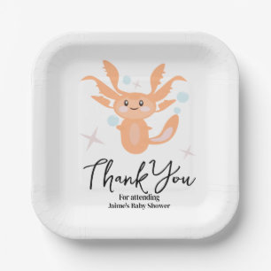 Plato De Papel Pastel Axolotl Ocean Creature Baby Shower
