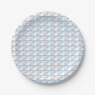 Plato De Papel Pastel azul morado Polka Dot Teacup Tea Time Fiest