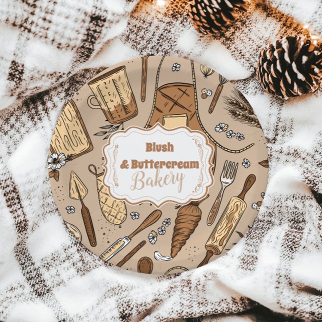 Plato De Papel Pastel Bakery Branding (Subido por el creador)