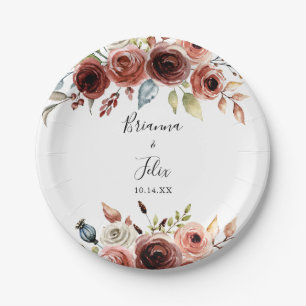 Plato De Papel Pastel Boda floral elegante de primavera