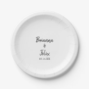 Plato De Papel Pastel Boda moderno