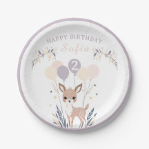 Pastel Boho Fawn y los globos Cumpleaños