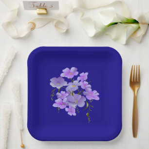 Plato De Papel Pastel Bonito Lilac Bouquet