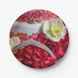Plato De Papel Pastel, Bouquet y Anillos de 1242 Bodas