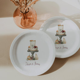 Plato De Papel Pastel de capa de caída personalizado