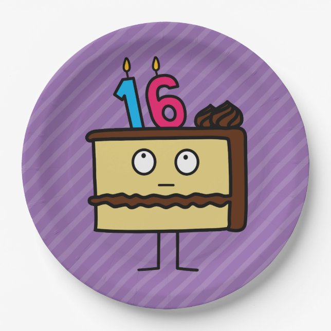 Plato De Papel Pastel de cumpleaños con velas (Anverso)