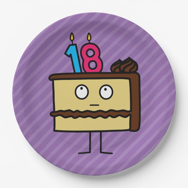 Plato De Papel Pastel de cumpleaños con velas (Anverso)