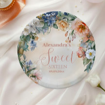 Pastel de flores silvestres de la marina romántica
