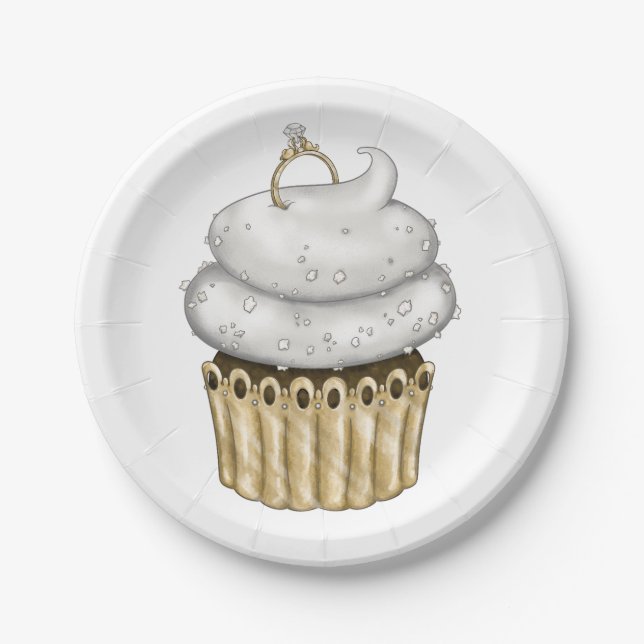 Plato De Papel Pastel de Sweet Engagement (Anverso)