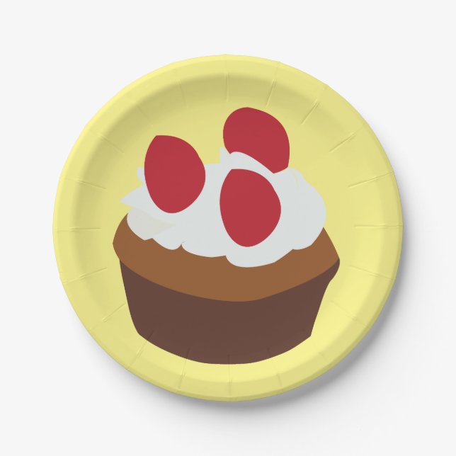 Plato De Papel Pastel de torta de muffin (Anverso)