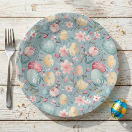 Plato De Papel Pastel Easter Blooms Decorative