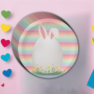 Plato De Papel Pastel Easter Egg Bunny Baby Shower