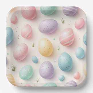 Plato De Papel Pastel Egg Spring Celebration Plates