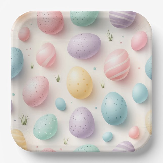 Plato De Papel Pastel Egg Spring Celebration Plates (Anverso)