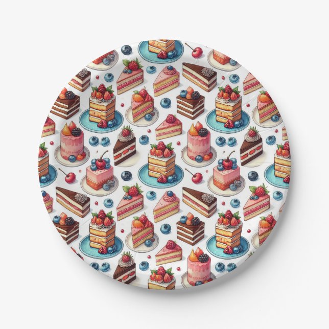 Plato De Papel Pastel en la cara (Anverso)