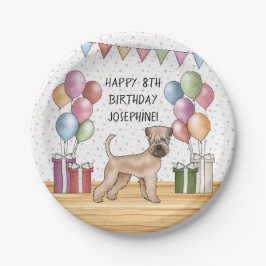 Plato De Papel Pastel Feliz Cumpleaños Soft-Coated Wheaten Terrie