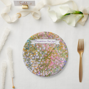 Plato De Papel Pastel Floral en Cualquier Ocasión 