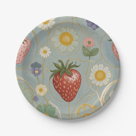 Plato De Papel Pastel Floral y Berry Delight