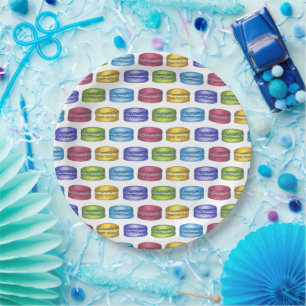 Plato De Papel Pastel francés Macaron Cookie Pastry Shower