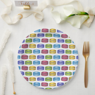 Plato De Papel Pastel francés Macaron Cookie Pastry Shower