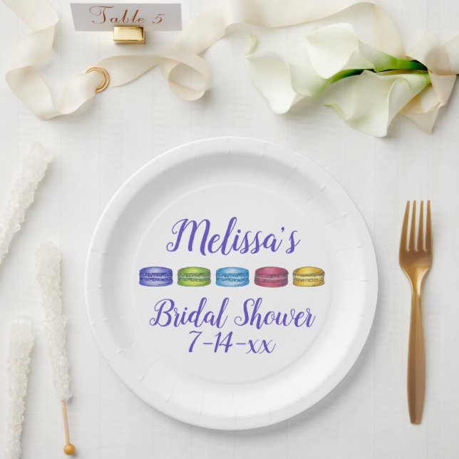 Plato De Papel Pastel francés Macaron Cookie Pastry Shower (Boda)