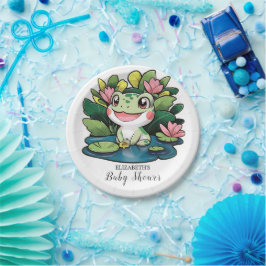 Plato De Papel Pastel Frog Baby Shower