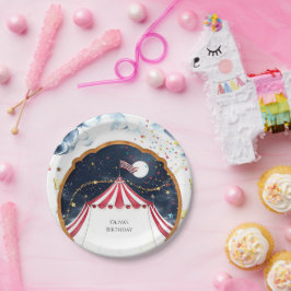 Plato De Papel Pastel Fun Circus Birthday