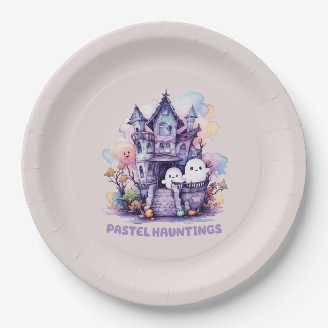 Plato De Papel Pastel Hauntings (Anverso)