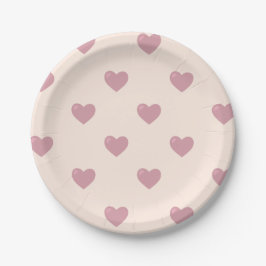 Plato De Papel Pastel Love Hearts