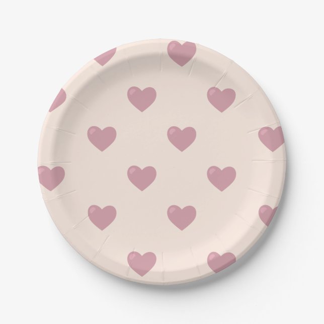 Plato De Papel Pastel Love Hearts (Anverso)
