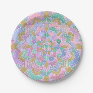 Plato De Papel Pastel Mandala II