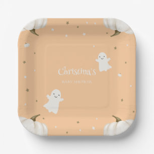 Plato De Papel Pastel Naranja Halloween Baby Shower Placa de pape
