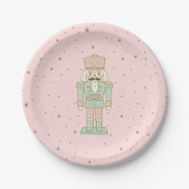 Plato De Papel "Pastel Nutcracker Party Plate – Whimsical Holiday