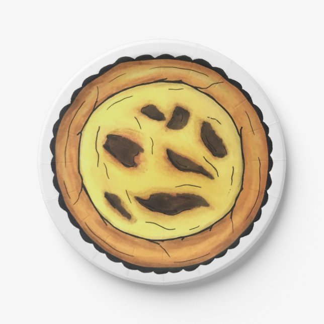 Plato De Papel Pastel Pastéis de Nata (Anverso)