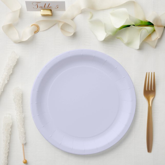 Plato De Papel Pastel Periwinkle Purple (Boda)