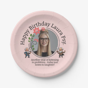 Plato De Papel Pastel Pink Psychology Birthday Photo Frame Freud