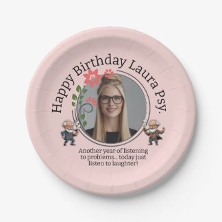 Plato De Papel Pastel Pink Psychology Birthday Photo Frame Freud 