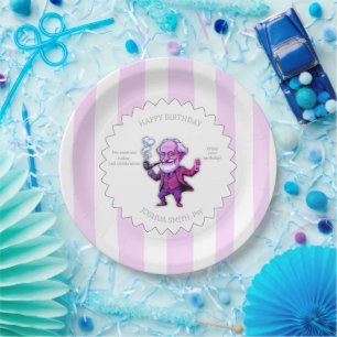 Plato De Papel Pastel Pink Striped Psychology Freud Cartoon Scall