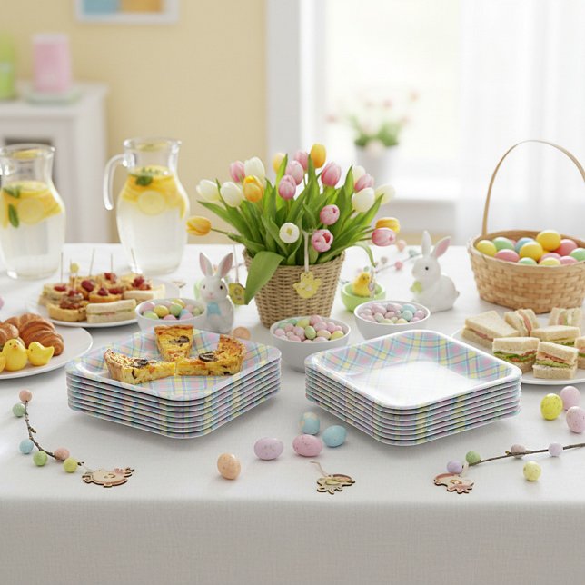 Plato De Papel Pastel plaid (Subido por el creador)