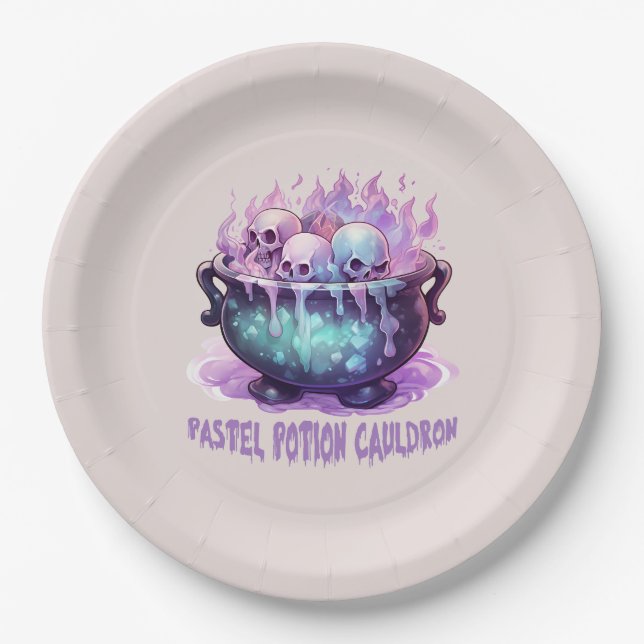 Plato De Papel Pastel Potion Cauldron (Anverso)