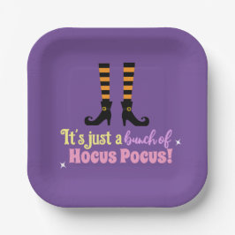 Plato De Papel Pastel Purple Hocus Pocus Halloween Bruja