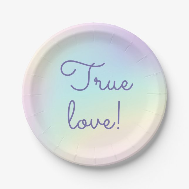 Plato De Papel Pastel Rainbow Boda lesbiana de la prisión (Anverso)