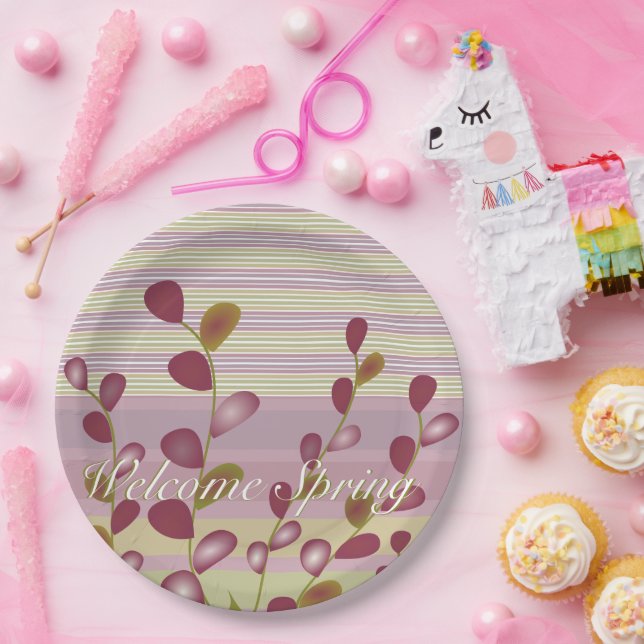 Plato De Papel Pastel rosa y malva (Fiesta)