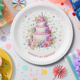 Plato De Papel Pastel Tarta de cumpleaños cumpleaños